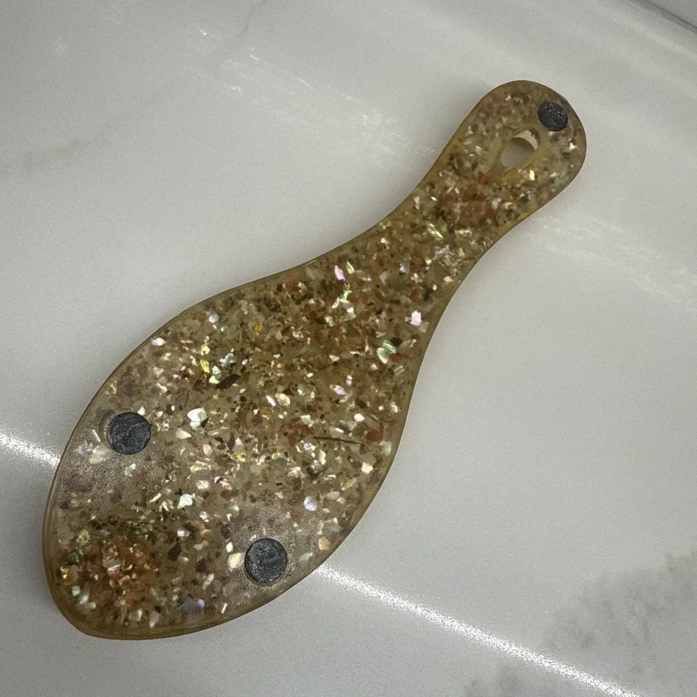 Vintage Universal Studios Confetti Lucite Acrylic Spoon Rest 3x 1974-D Pennies